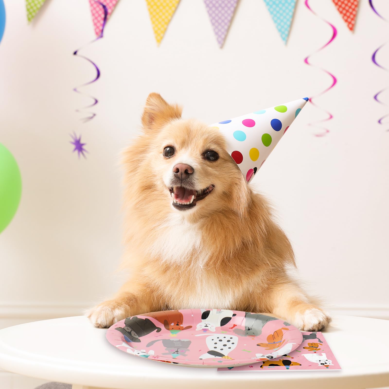 JarThenaAMCS dog theme illustrations brighten the table and photos