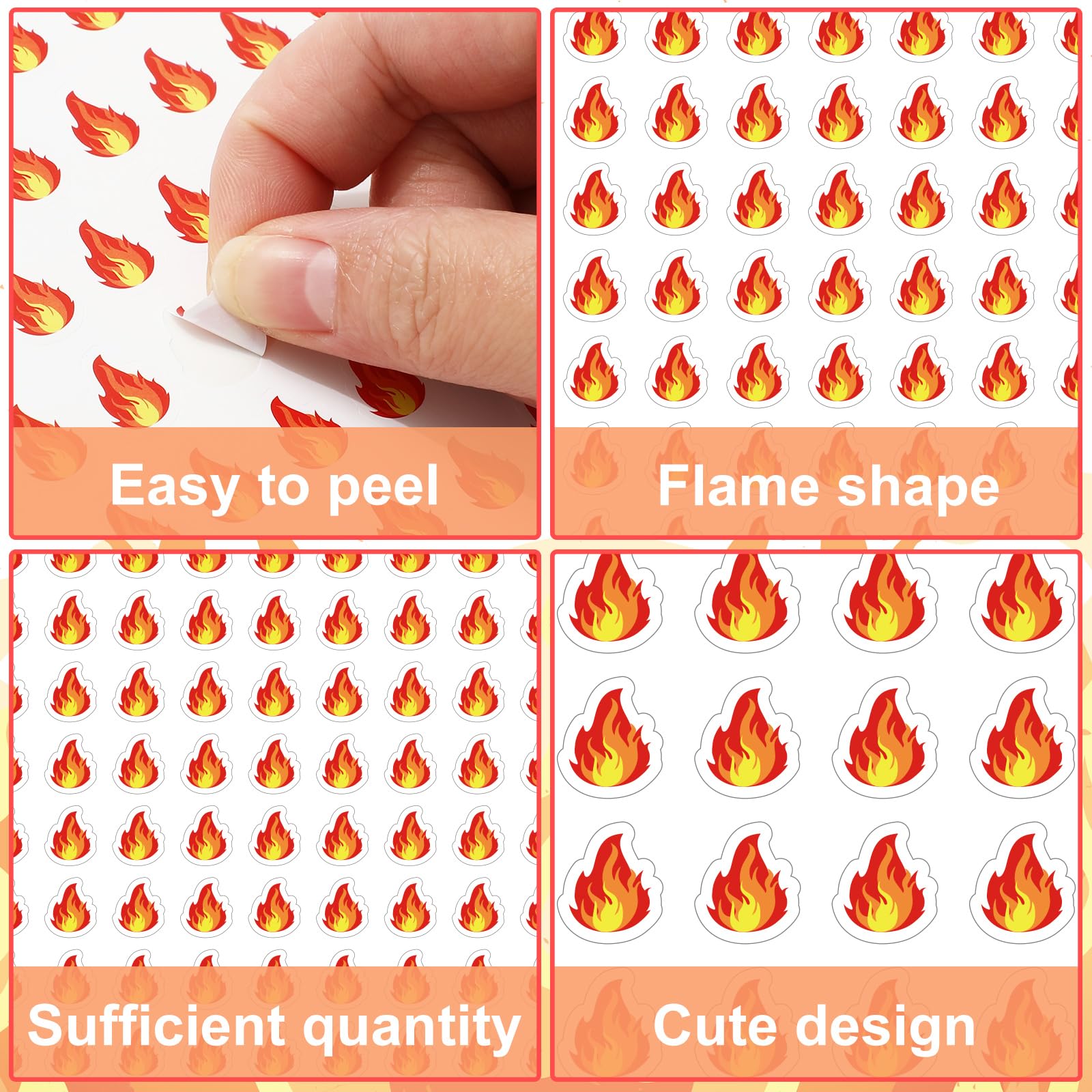 JarThenaAMCS orange fire sticker 0.5in on gift wrap for vibrant accents