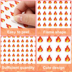 JarThenaAMCS orange fire sticker 0.5in on gift wrap for vibrant accents