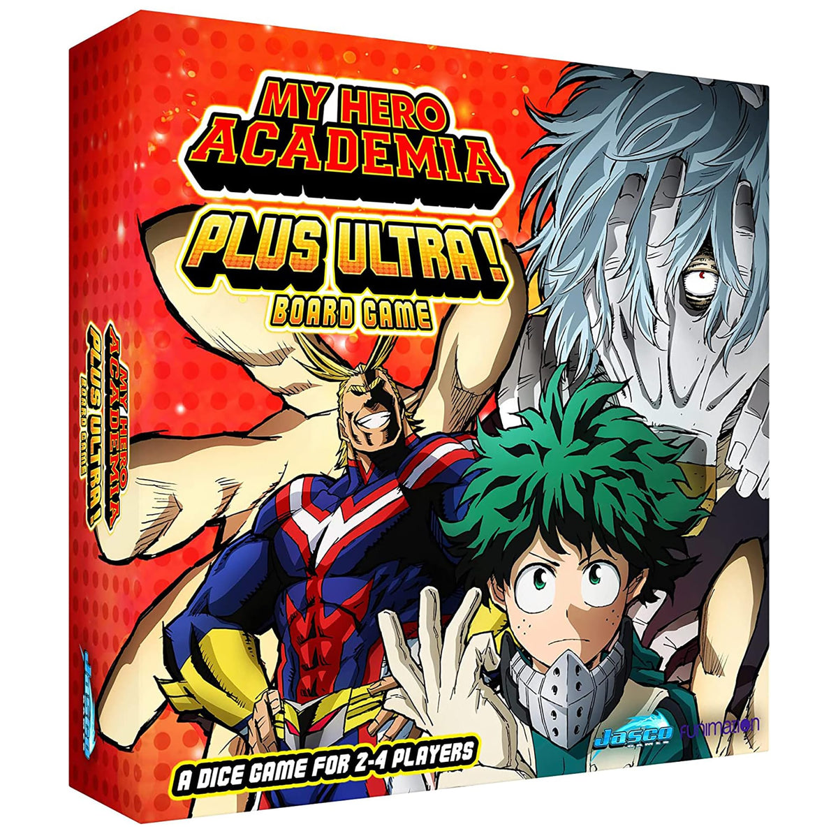 Jasco My Hero Academia Plus Ultra board game front cover evokes epic heroism for game nights.