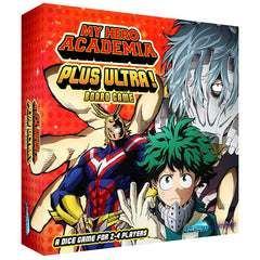 Jasco My Hero Academia Plus Ultra board game front cover evokes epic heroism for game nights.