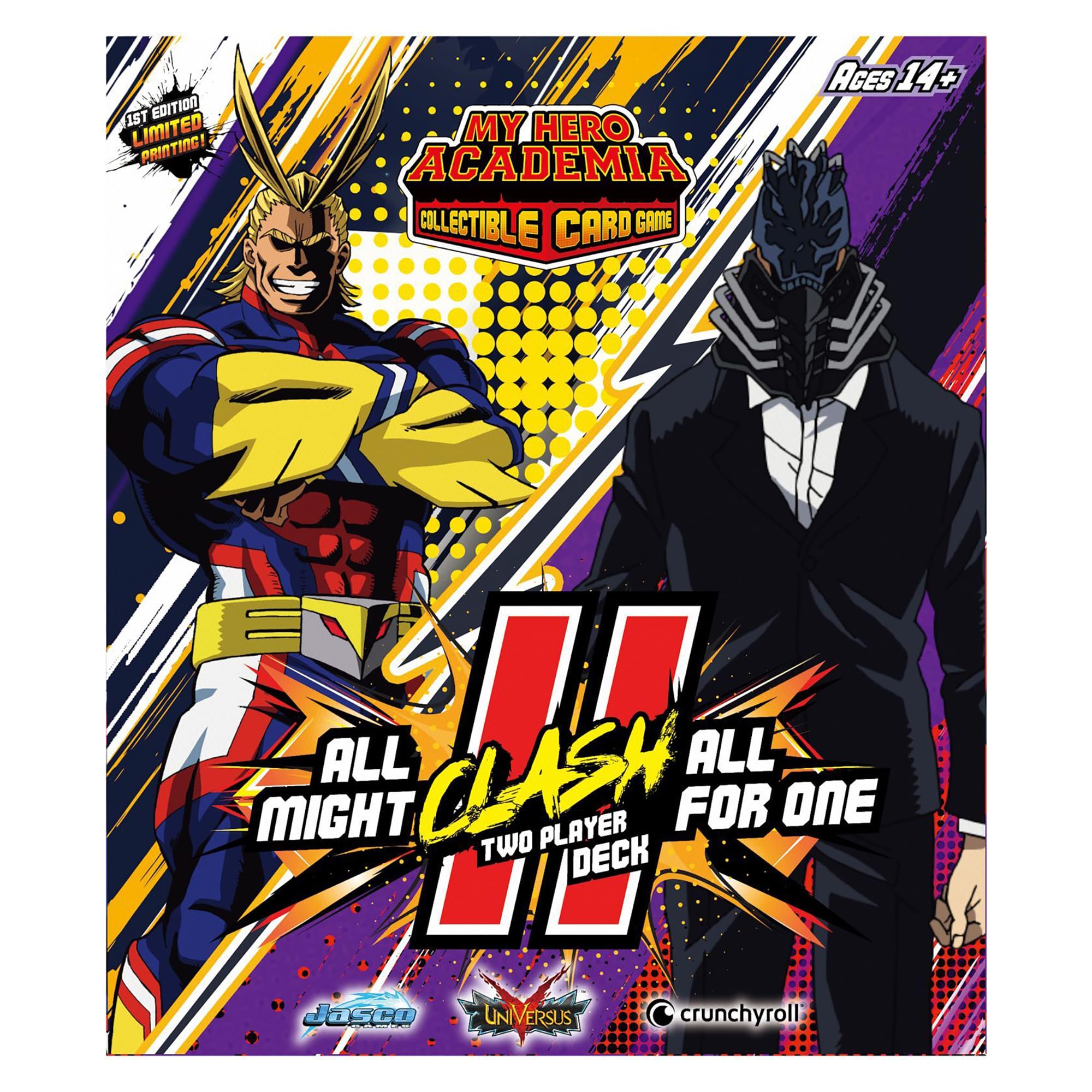 Jasco My Hero Academia All For One front deck with dramatic art for play and display