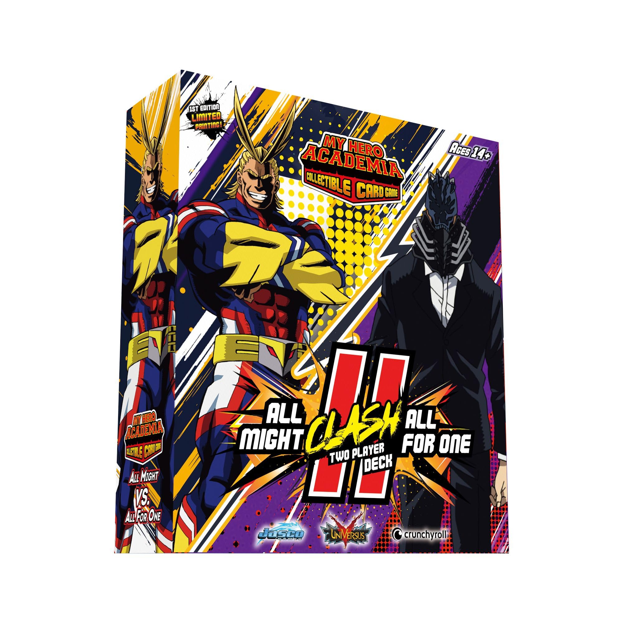 Jasco My Hero Academia All Might card artwork highlighting dynamic hero scenes for collectors
