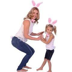Jashem plush bunny ears headbands plush material close-up for comfort