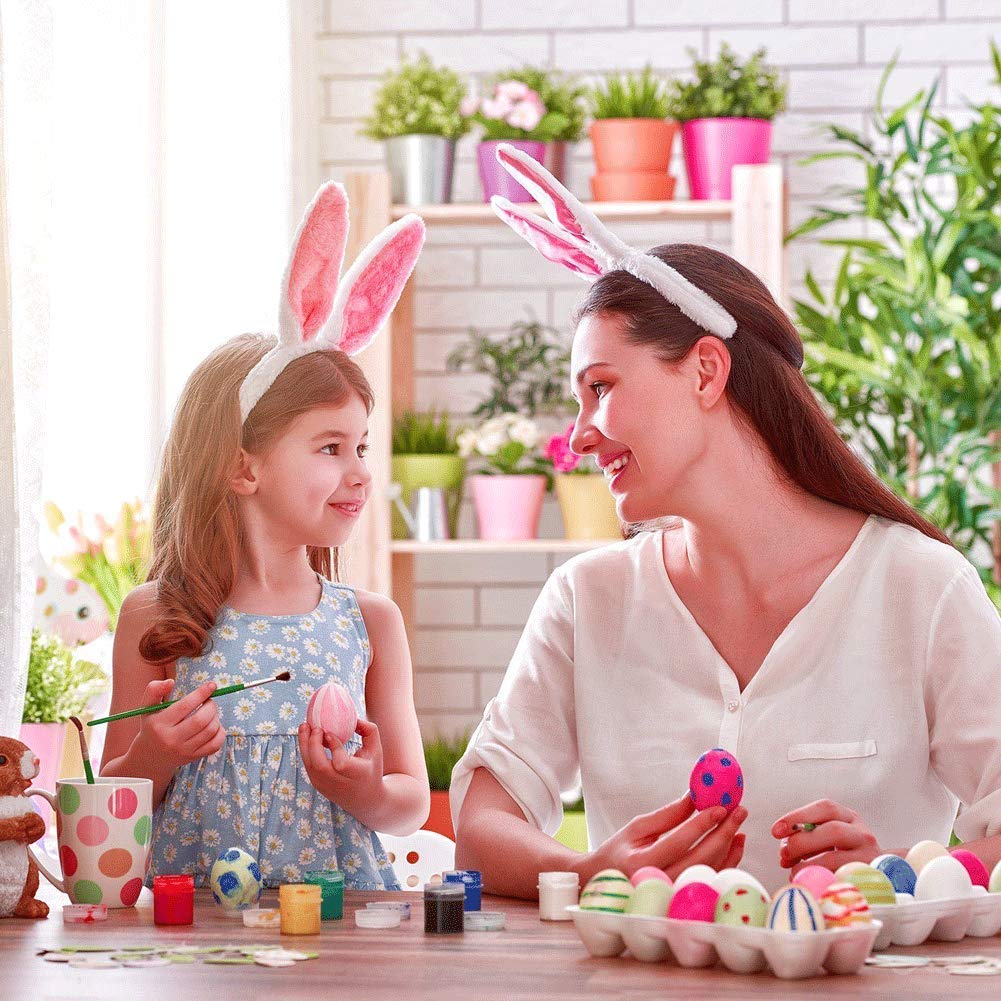 Jashem plush rabbit ears headbands Easter setup in festive photos