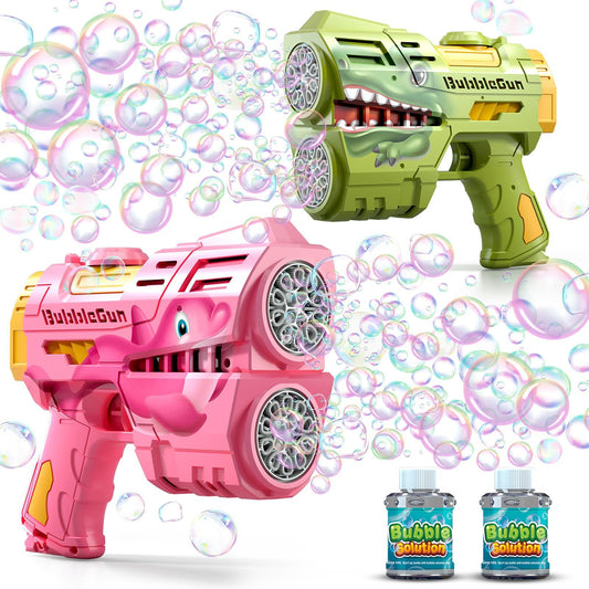 Jasny Dino bubble gun front view for outdoor play with bubbles