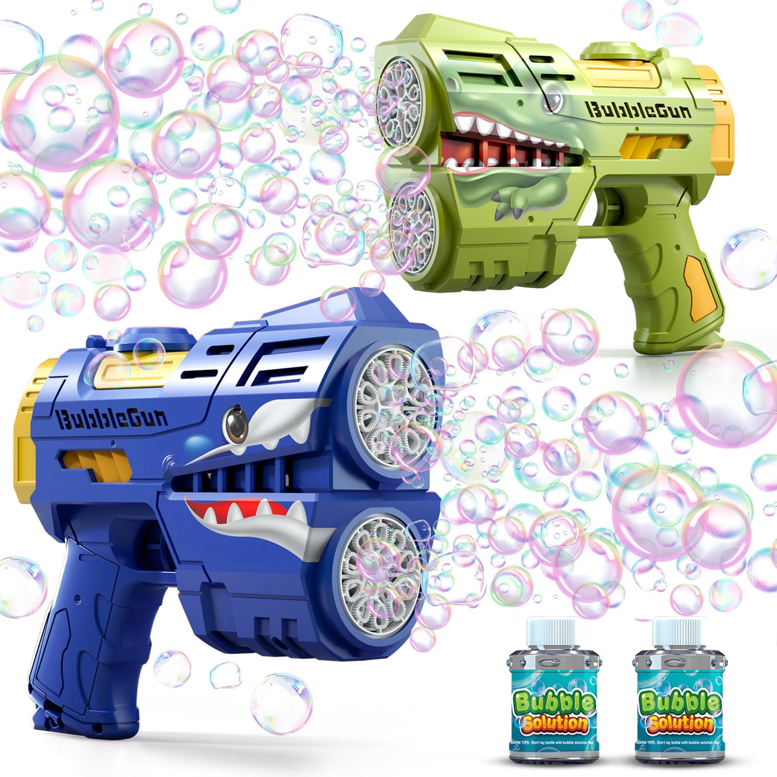 Jasny dinosaur bubble gun blue ready for outdoor play with vibrant bubbles.