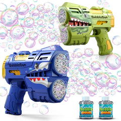 Jasny dinosaur bubble gun blue ready for outdoor play with vibrant bubbles.