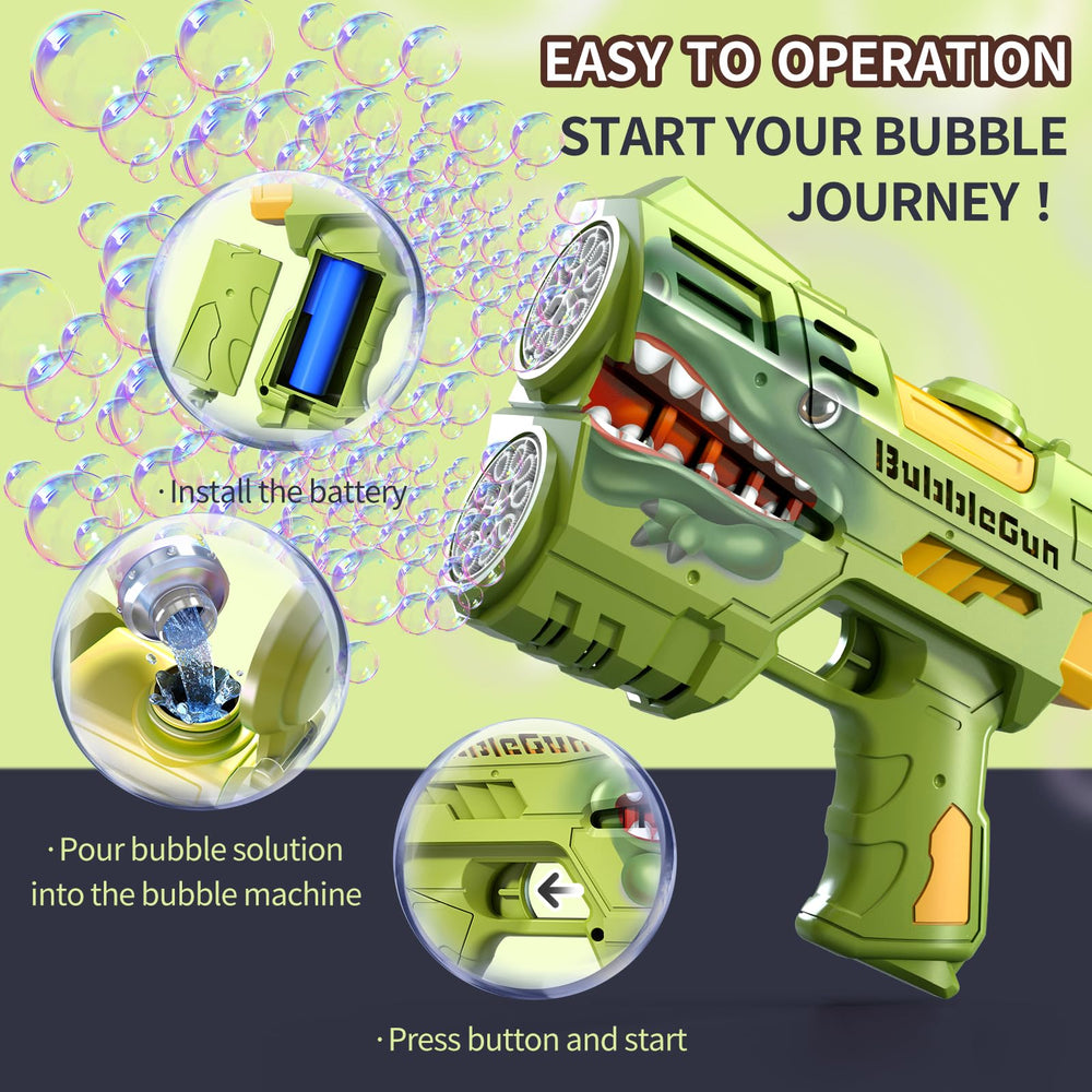 Jasny LED bubble gun glow lights up bubbles for day or night fun.