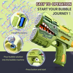 Jasny LED bubble gun glow lights up bubbles for day or night fun.