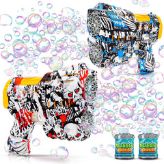 Jasny two-pack bubble guns with dinosaur design for engaging outdoor play.