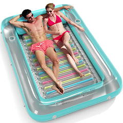 Jasonwell 4 in 1 inflatable tanning pool lounger for backyard lounging and sunbathing.