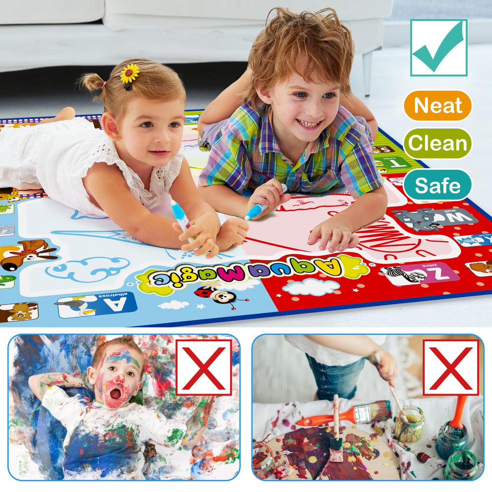 Jasonwell Aqua Water Doodle Mat has easy-clean backing for quick storage