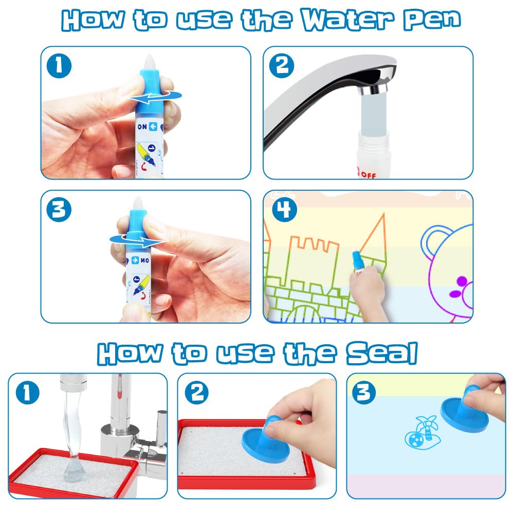 Jasonwell Aqua Water Doodle Mat Galaxy: design booklet guides creative ideas