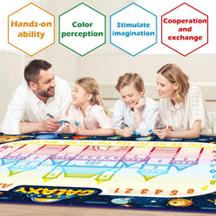 Jasonwell Aqua Water Doodle Mat Galaxy: reusable water art that wipes clean easily