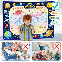 Jasonwell Aqua Water Doodle Mat Galaxy: suction cups keep the mat steady during play