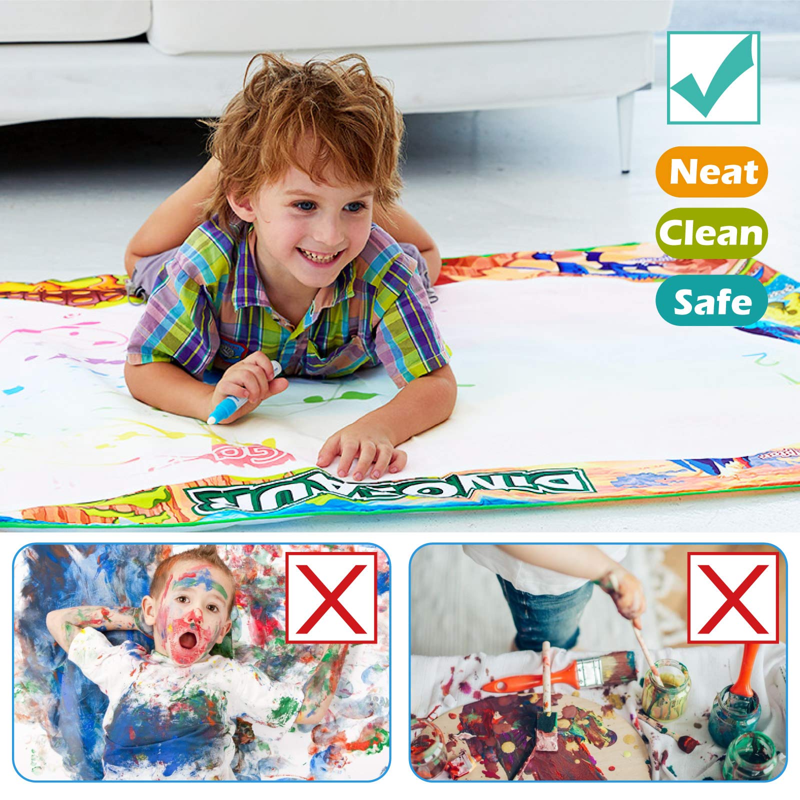 Suction cups secure the mat on floor or wall for versatile spaces