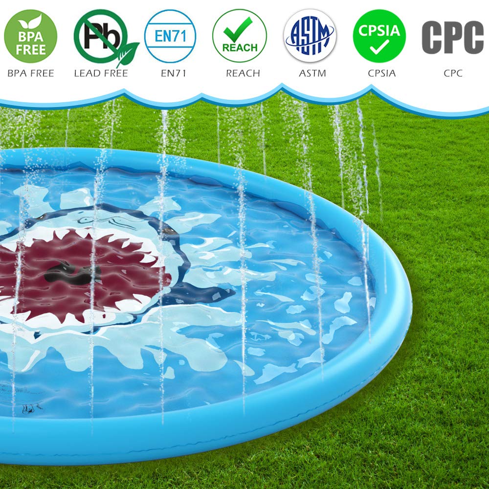 Jasonwell big mouth shark design invites interactive sprinkler fun.