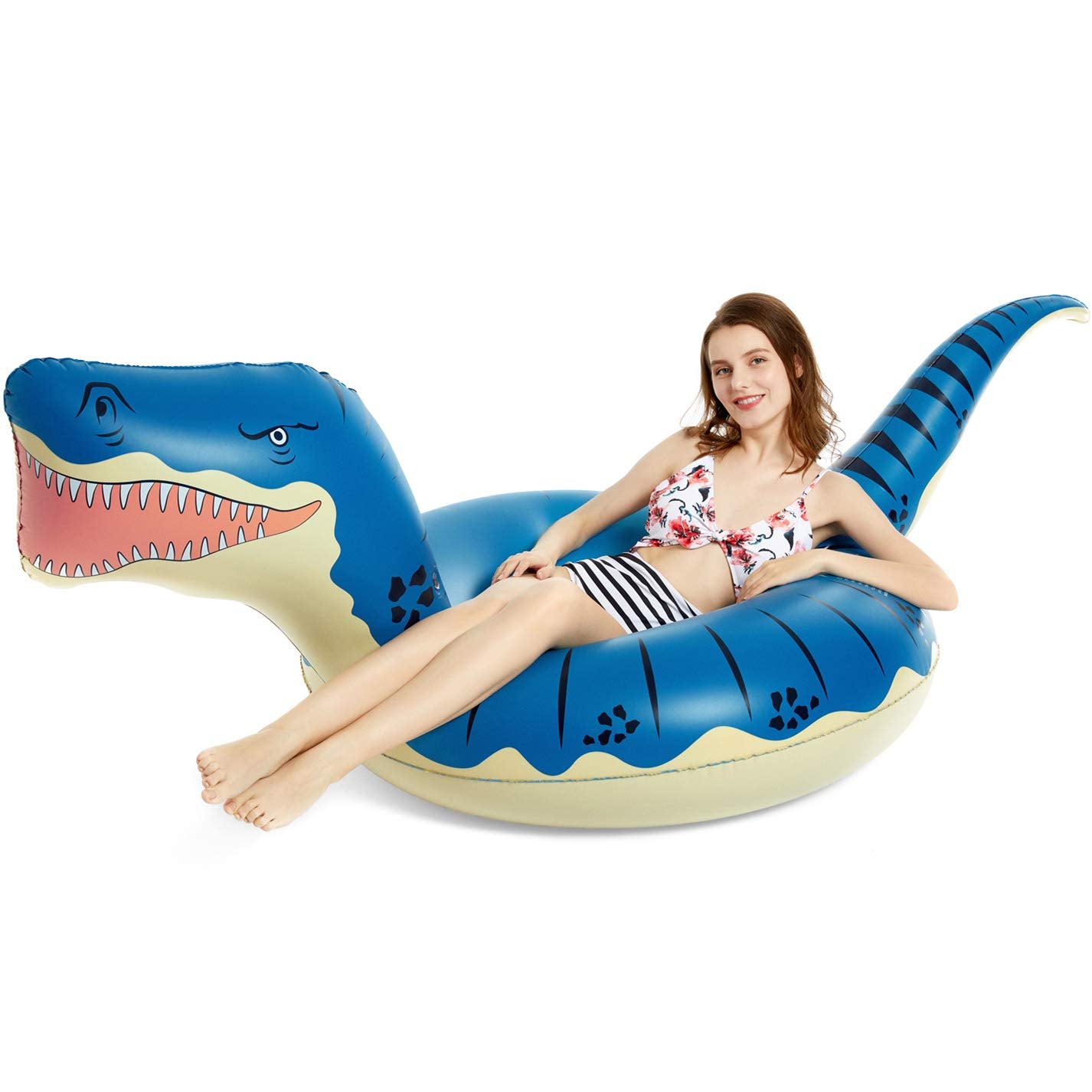 Jasonwell Tyrannosaurus Rex pool float, 42 inches wide, ideal for pools and lakes.