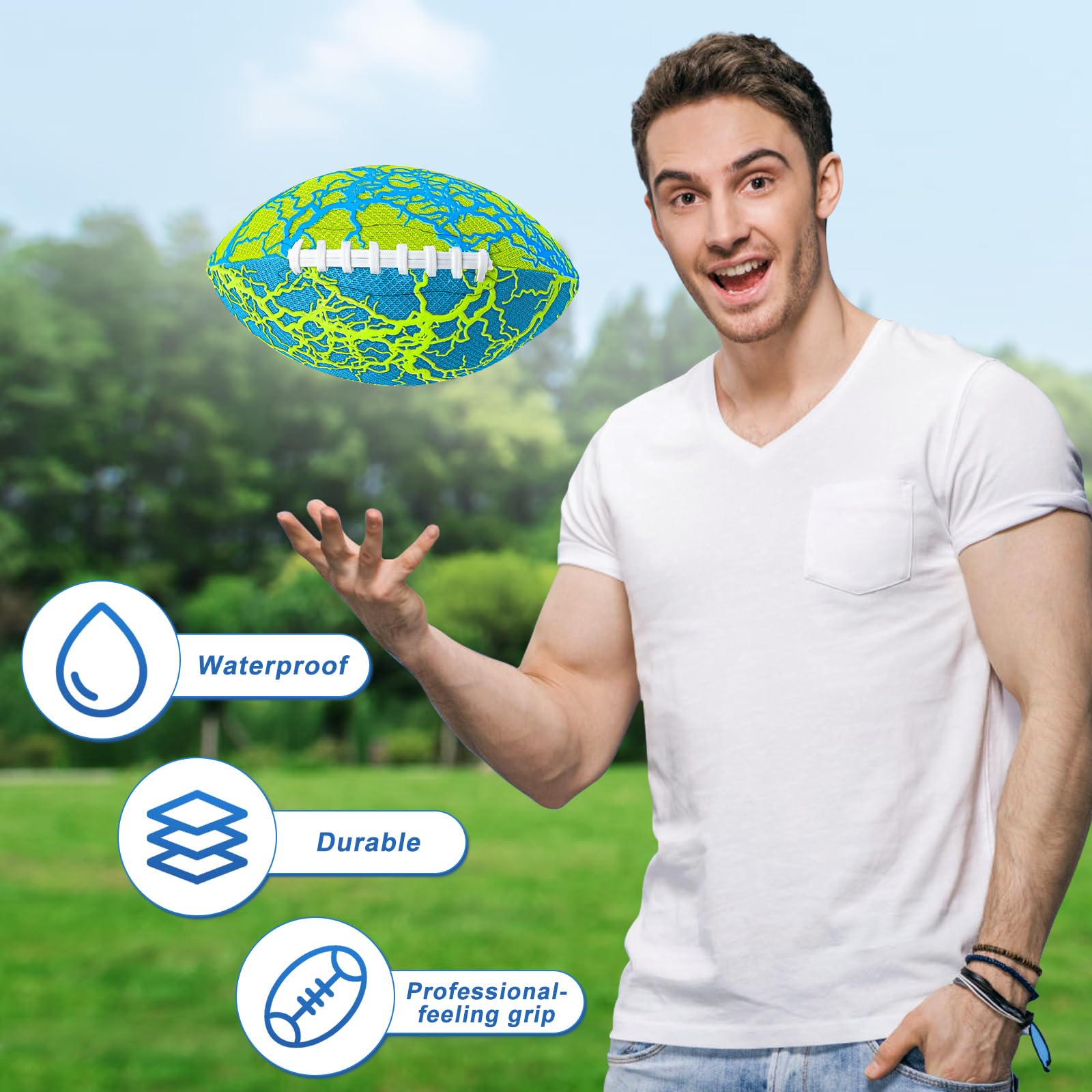 Jasonwell durable waterproof football built for long-lasting water play.