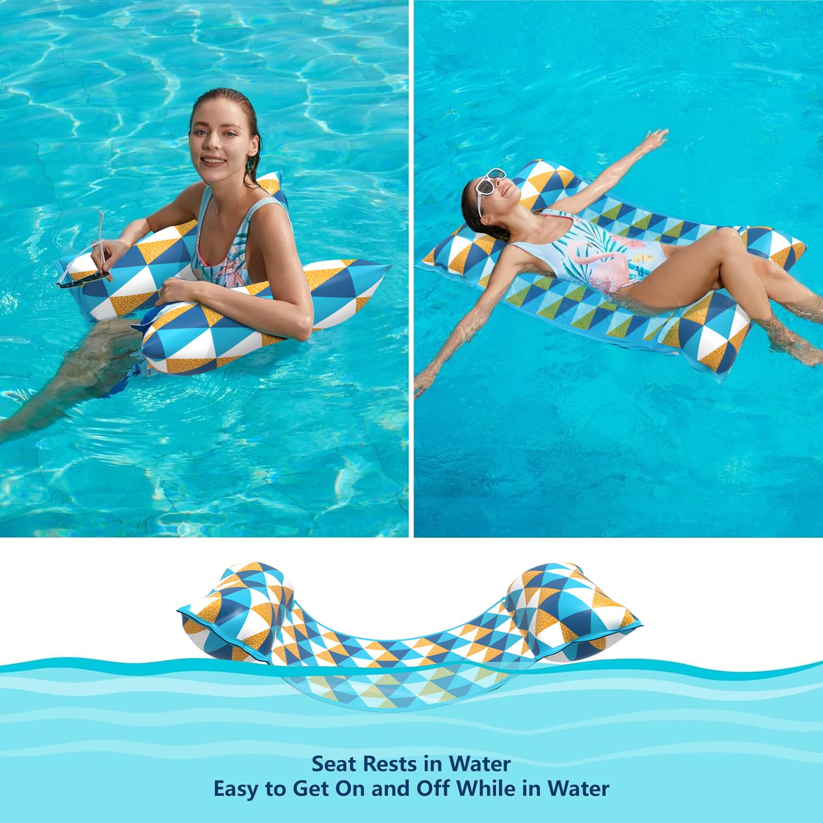 Jasonwell easy-on-off pool float simplifies entry and exit