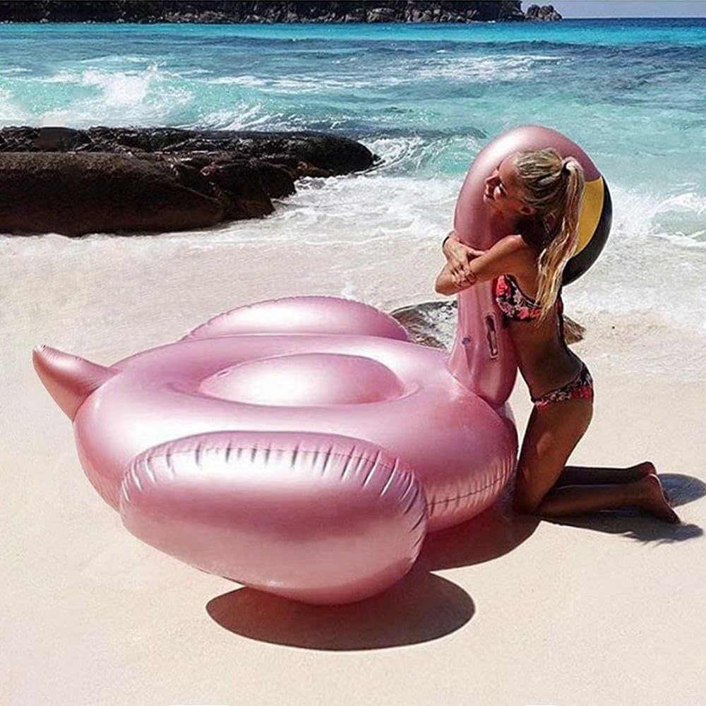 Jasonwell flamingo pool float supports two adults for social pool moments.