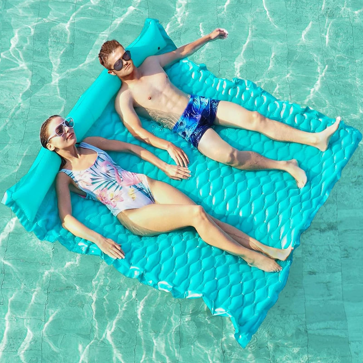 Jasonwell floating mat pool lounger providing roomy comfort for sunbathing and poolside relaxation