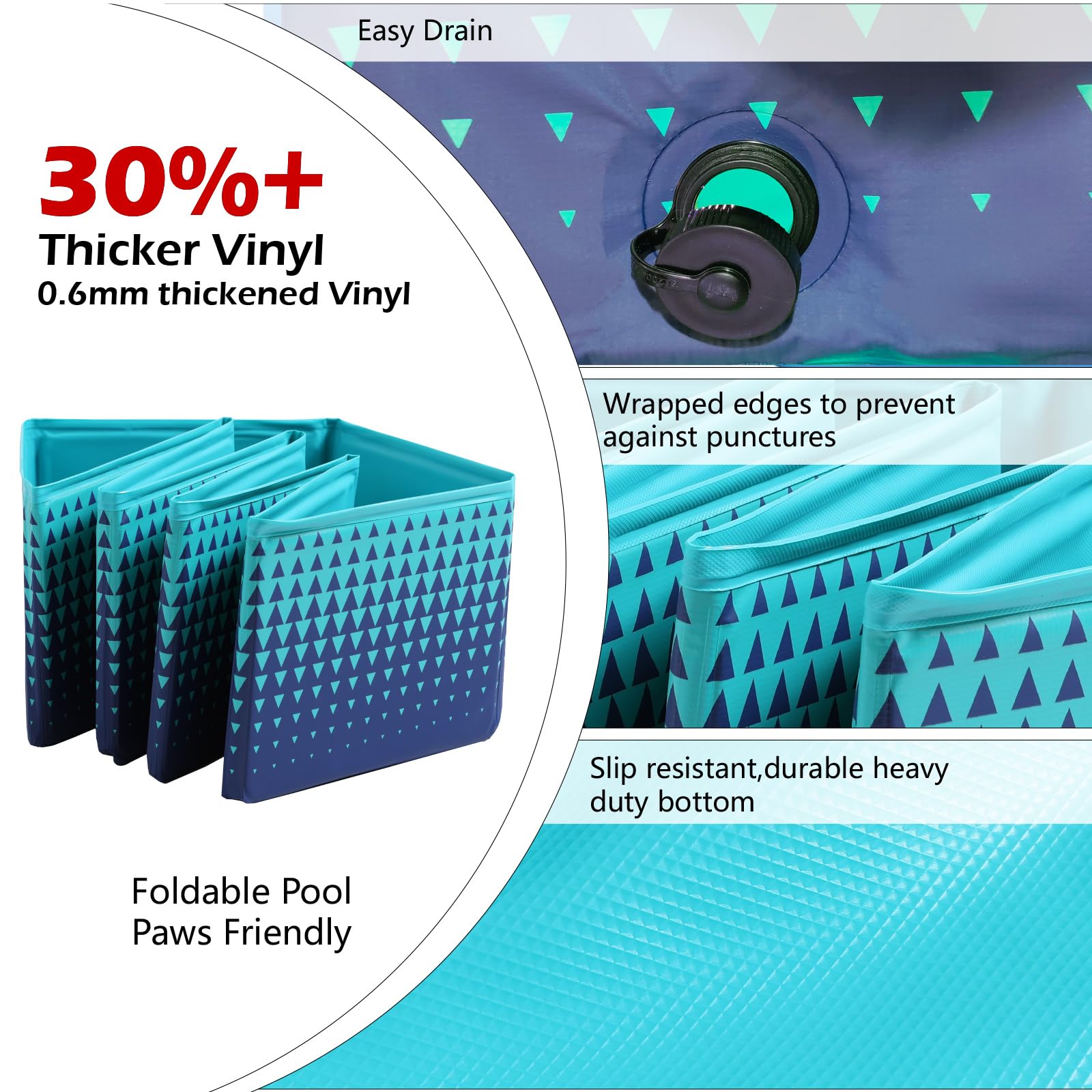 Jasonwell foldable dog pool set up in backyard for splash time