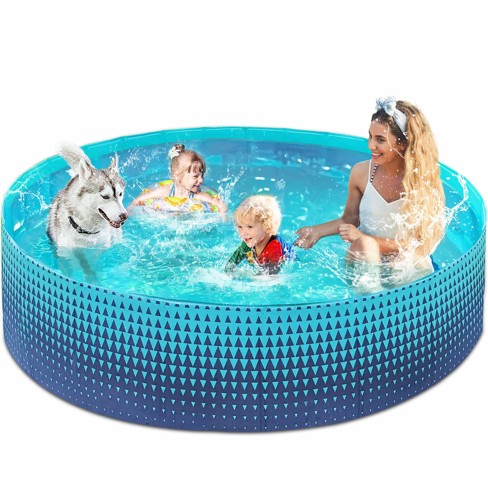 Jasonwell foldable dog pool folded for easy storage and portability
