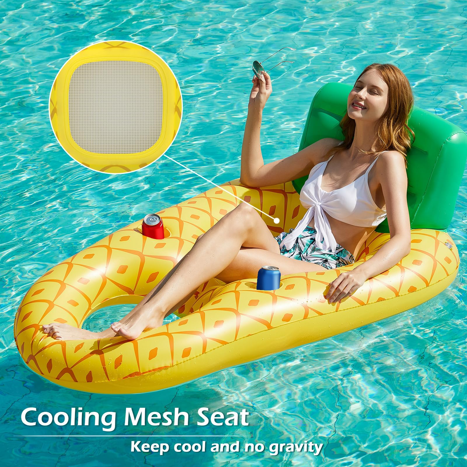 Jasonwell float features a foot area for cooling splashes.