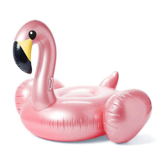 Jasonwell giant inflatable flamingo pool float lounging in sun.