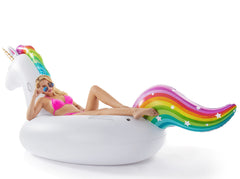 Jasonwell unicorn pool float inflated with hairdryer for faster setup and playtime