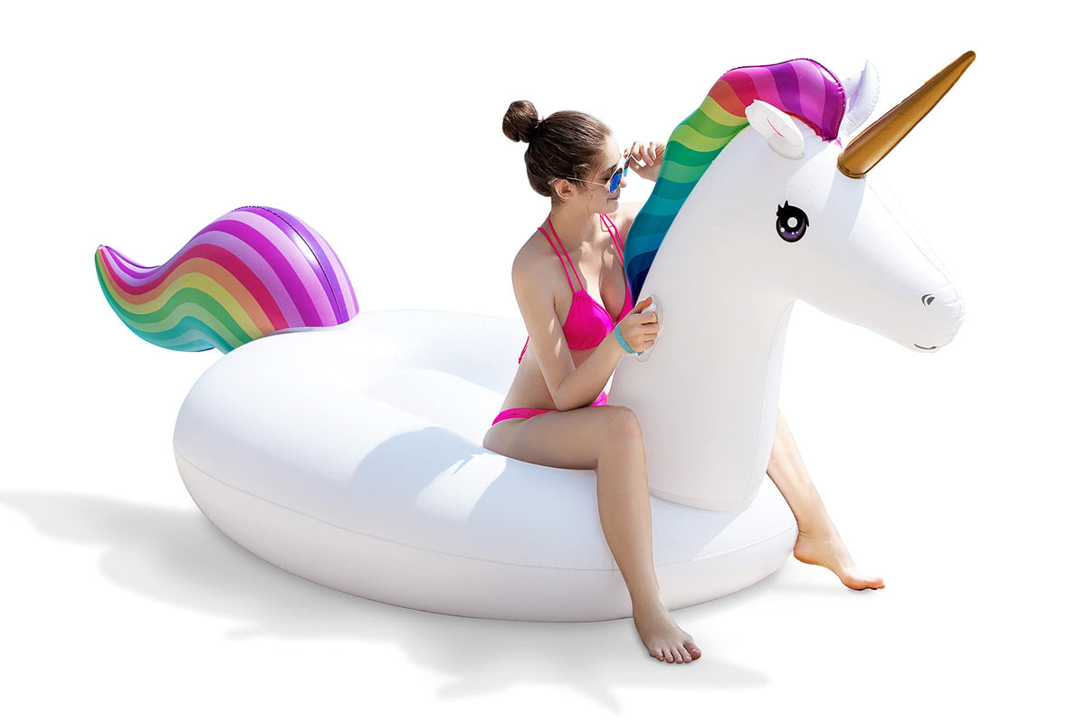 Jasonwell giant unicorn pool float ideal for pool lounging.