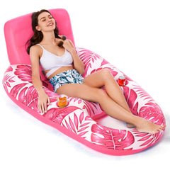 Jasonwell inflatable pool float with backrest for comfortable lounging