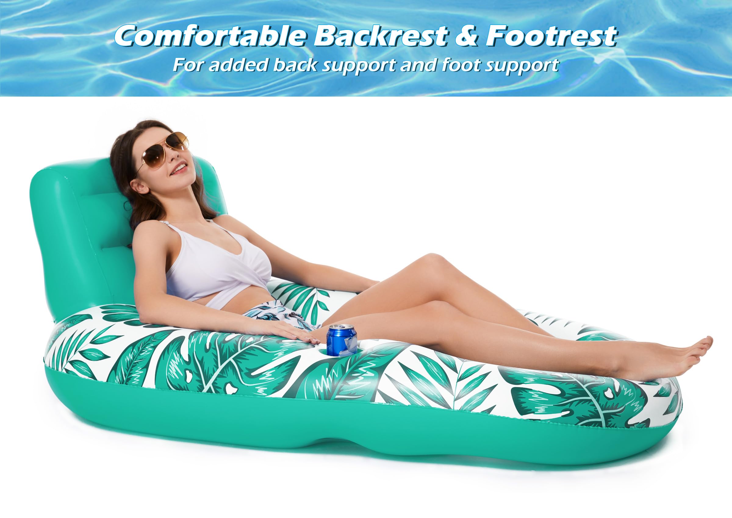 Jasonwell pool float with cup holders keeps drinks within reach while lounging