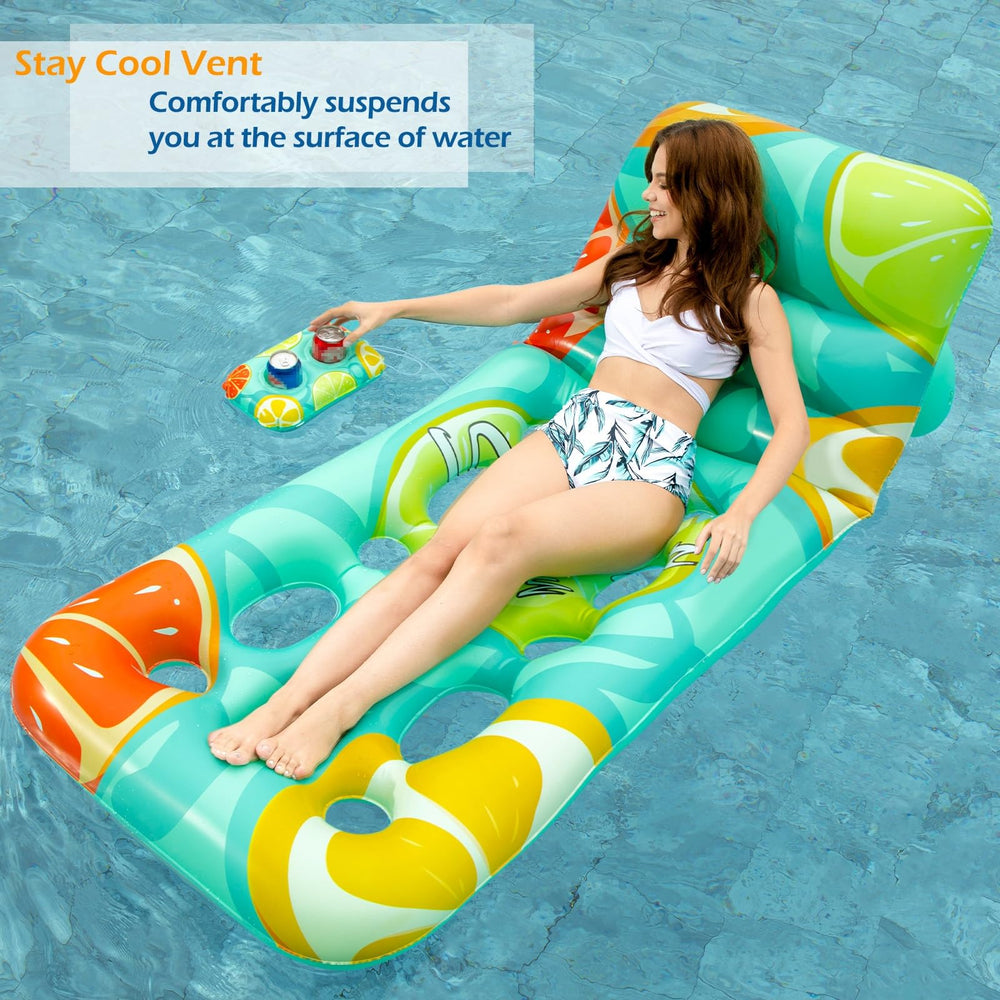 Jasonwell pool float showing tanning position for sunbathing and cooling.