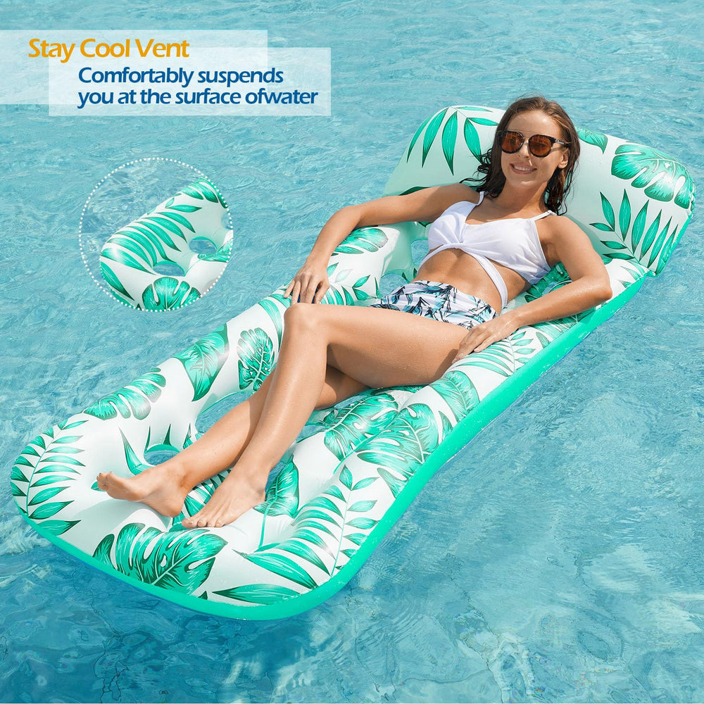 Jasonwell pool float lounge with pad-eye connectors for linking with other floats