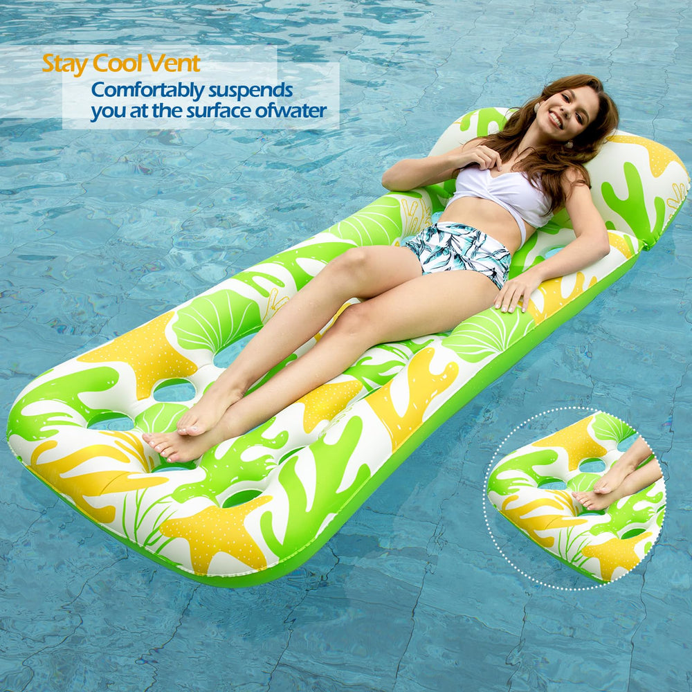 Jasonwell pool float lounge with vent helps stay cool on hot days.