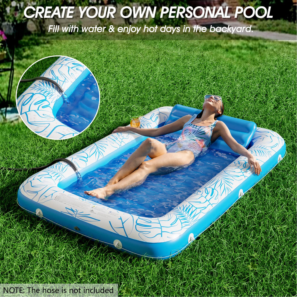 Jasonwell inflatable pool float with integrated pillow for comfortable back support.