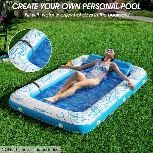 Jasonwell inflatable pool float with integrated pillow for comfortable back support.