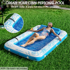 Jasonwell inflatable pool float with integrated pillow for comfortable back support.