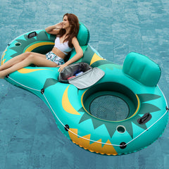 Jasonwell 2-person river tube with backrest for extended lounging on the water.