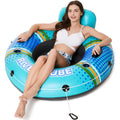 Jasonwell inflatable river tube backrest provides comfortable support for long floats.