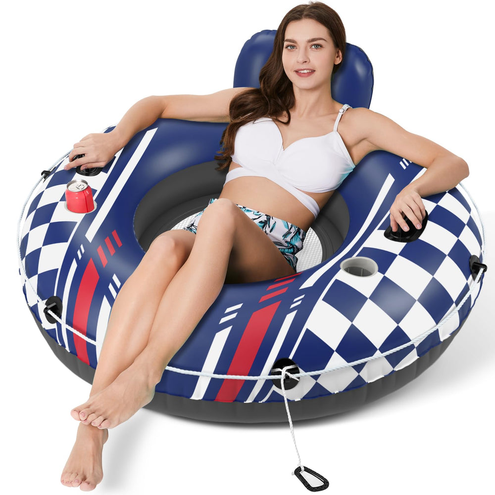 Jasonwell inflatable river tube with backrest for comfortable lounging on the water