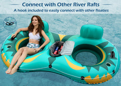 Jasonwell raft includes sturdy grip handles and grab rope for stable maneuvers.