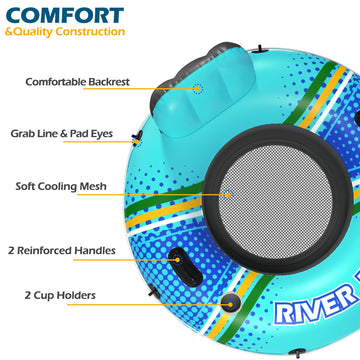 Jasonwell river tube reinforced seams for lasting durability.