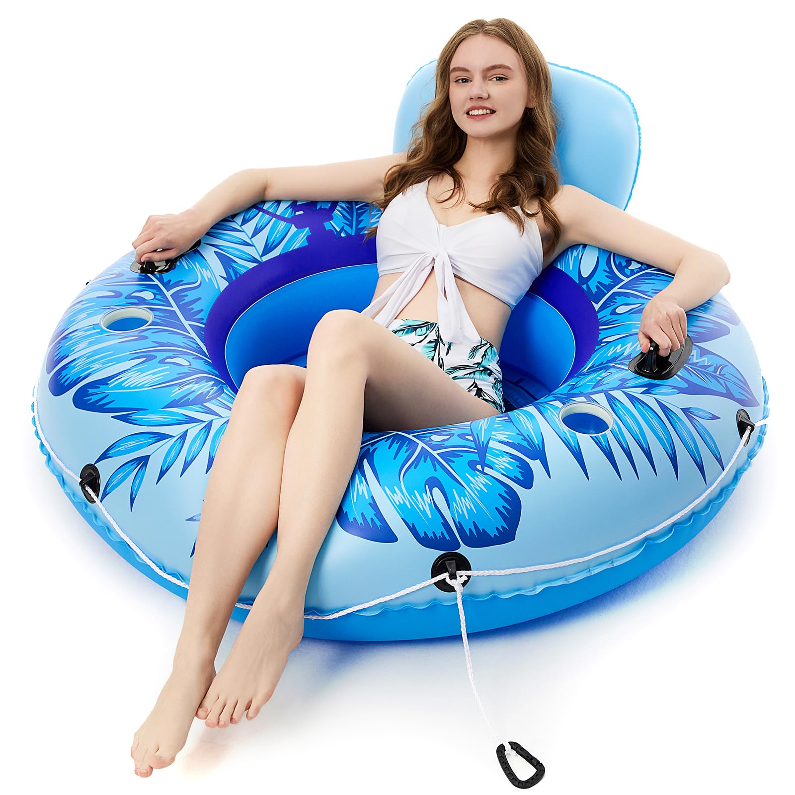 Jasonwell inflatable tube supports up to 300 pounds for adults.