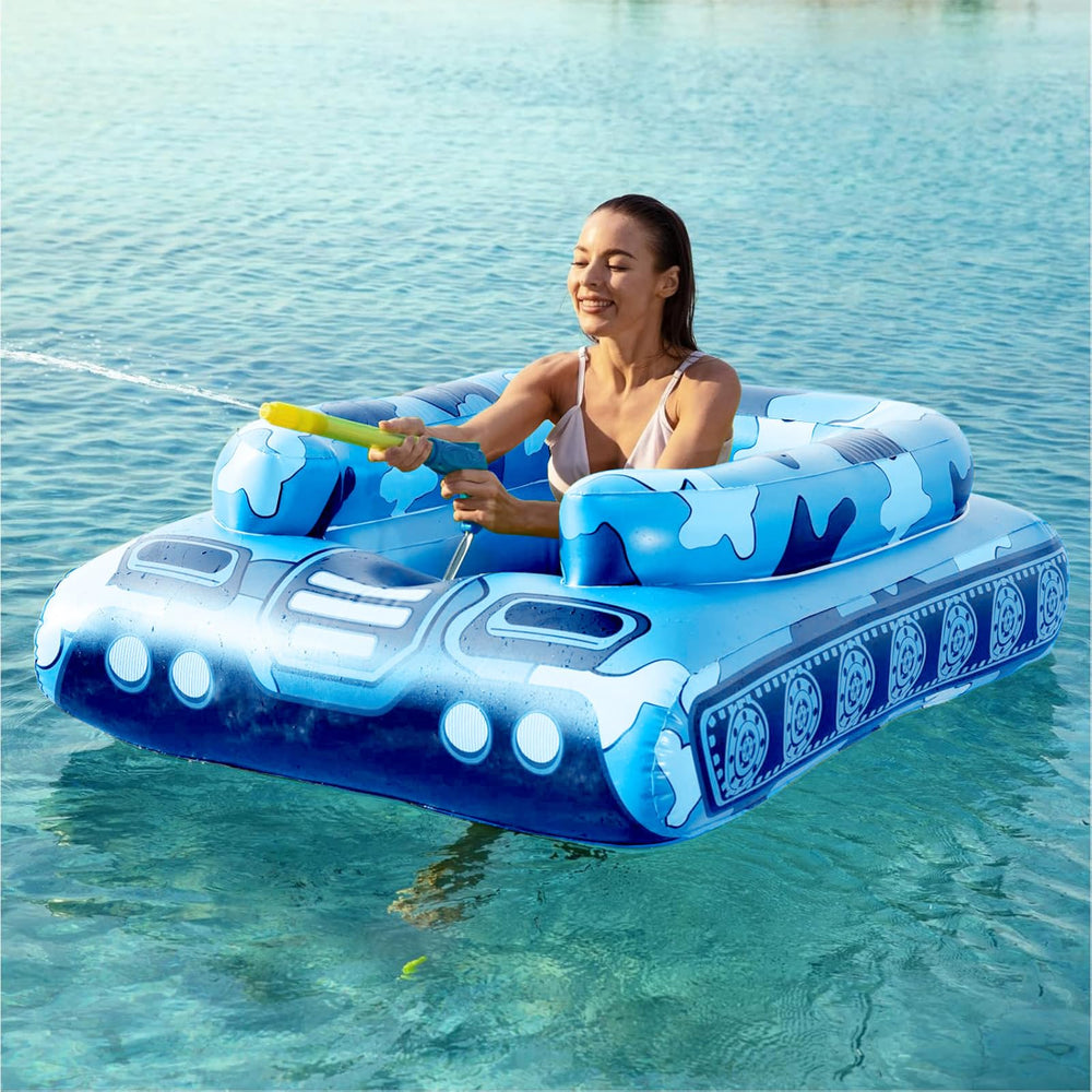 Jasonwell inflatable tank pool float with water cannon for adults and kids, ideal for pool battles.
