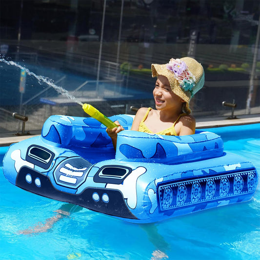 Jasonwell inflatable tank pool float with water cannon for pool battles.