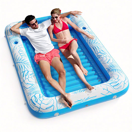 Jasonwell inflatable tanning pool lounger surface measuring 80x56 inches for lounging.